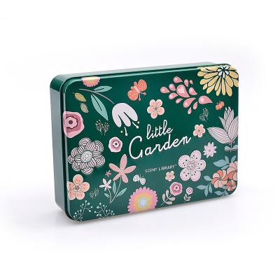 China Gift & Custom Craft Metal Box Rectangular Cookie Metal Tin Can With Lid for sale