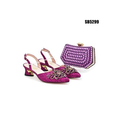 China Nueva moda zapatos italianos de alta calidad y bolso zapatos africanos de tacón alto y bolsos a juego mujeres zapatos de fiesta / boda en venta