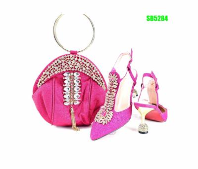 China wholesale italian matching shoe and purse  set in high quality and new fashion for wedding/party women shoes for sale