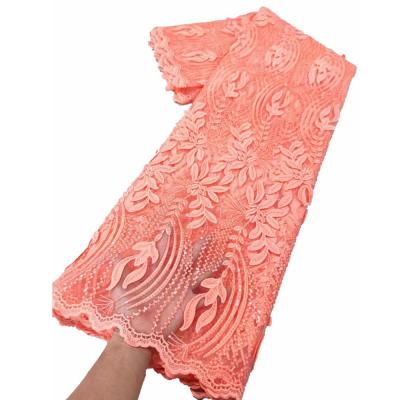 China China Großhandel Pfirsich Tulle Stickerei Spitze Stoff Braut Tulle Netz Stickerei Stoff Braut Stickerei Polyester Spitze Stoff zu verkaufen