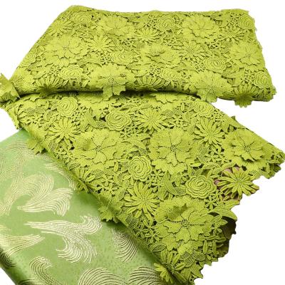 China Supoo Top Quality african lace embroidery fabric for wedding dress lime green lace fabric french lace for for garment for sale