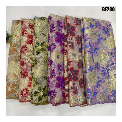 China 2021 BF280 nuevos diseños jacquard voile África telas de brocado vestido de dama en venta