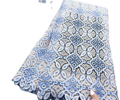 China Supoo Senegal High Quality Cord Guipure Lace Fabric Nigerian Water Soluble Lace Fabrics For Dress for sale