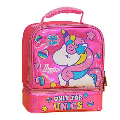 China Fashion Korea Cute Cartoon Unicorn Double Cosmetic Bag Girls Travel Storage Bag Large Capacity Portable Waterproof Wash Bag for sale