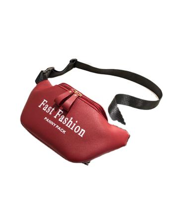 China Anti-theft Women Waterproof PU Silkscreen Logo Printing Waist Belt Waist Bag for sale