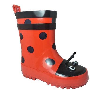 China Recyclable Cheap Shiny Kids Rubber Rain Boots With Animal Print for sale