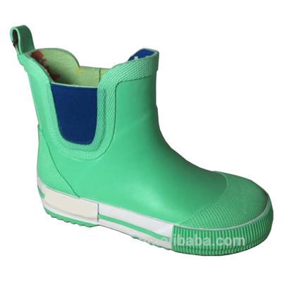 China Recyclable Green Ankle Rain Wellies Kids In Printing Lining With Gore for sale