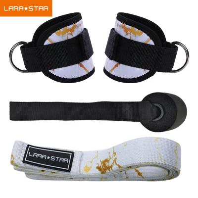 China Multi Functional D-Clip Fitness Door And Ankle Gym Anchor Straps For Cable Machines Cloth Loop Body Resistance Band Set Along for sale