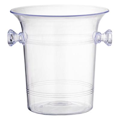 China Sustainable champagne wine Clear acrylic Plastic pail ice bucket for sale