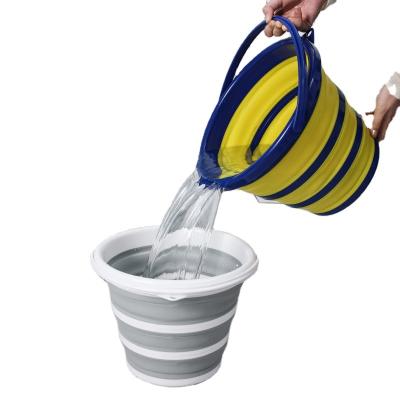 China Sustainable Wholesale By Manufacturer Outdoors Multipurpose 10l Capacity Portable Plastic Water Bucket Folding Bucket for sale