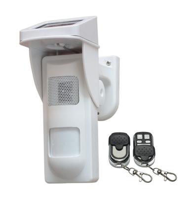 China Outdoor Solar Remote Control Alarm Motion Detectors with Sound & Light Alert for sale