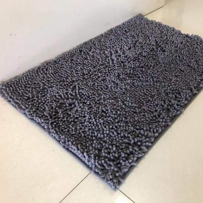 China High Sustainable Water Absorbent Chenille Bathroom Cover Mat TPR Non Slip Back Pile Bath Mat for sale