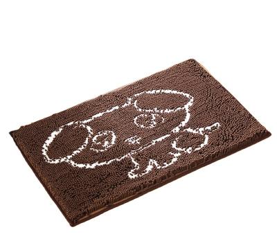 China New Chenille Washable Dustproof Mat For Door Shoe Mat Washable Clean Pet Embroidered Door Mat for sale