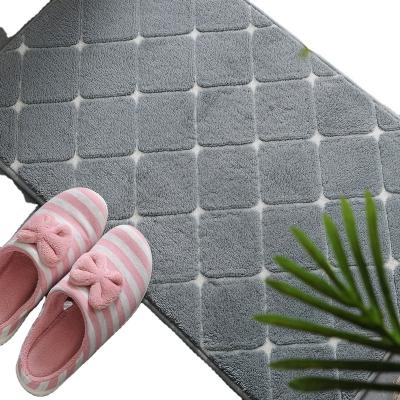 China Machine Made Microfiber Bath Mat Fluffy Washable Rugs Sustainable For Bathroom Non Slip Cushioned Mat for sale