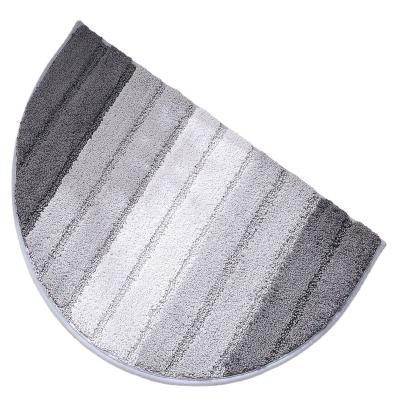 China Sustainable Luxury Round Half Stripe Cover For Bathroom Microfiber Bath Mat Anti-Slip Bahroom Carpet Shaggy Floor for sale