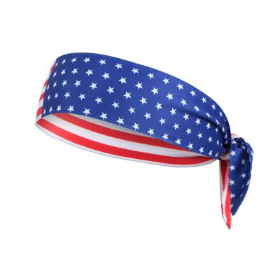 China 2020 Fashion Women Hair Decoration Elastic Sports Headbands Yoga Headband Custom Printed Baby Headbands American Flag for sale