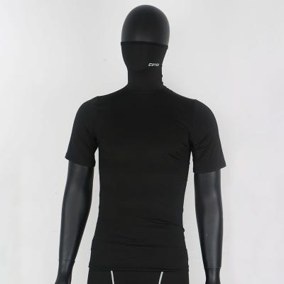 China Anti-pilling Masked Sports T-shirt Turtle Neck T-shirt Vest Mask Upper Garment High Quality Sleeveless Running Shirt for sale