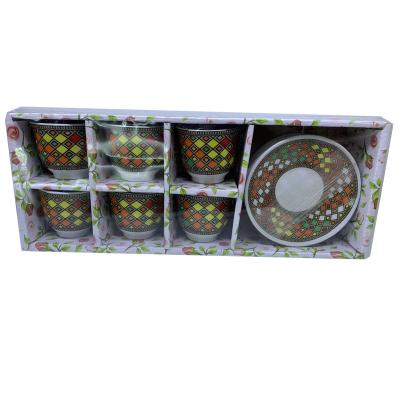 China New Eco-Friendly Art Traditional Tilet Porcelain Habesha Eritrean Ethiopian Coffee Set Buna Cup Set for sale