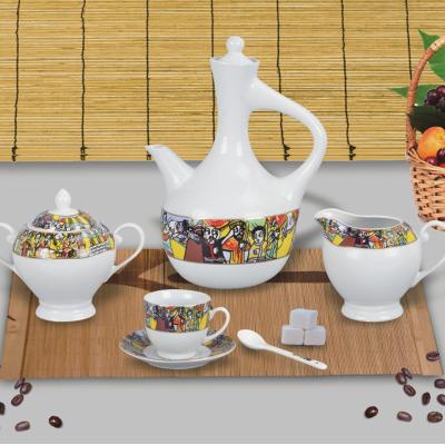 China Art Ethiopian Eco-friendly traditional Jebena set of 17 piece of coffee sheba set coffee cups for sale