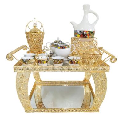 China Mediterranean Ethiopian Eritrean Great Rekebot Coffee Table Cultural Set for sale