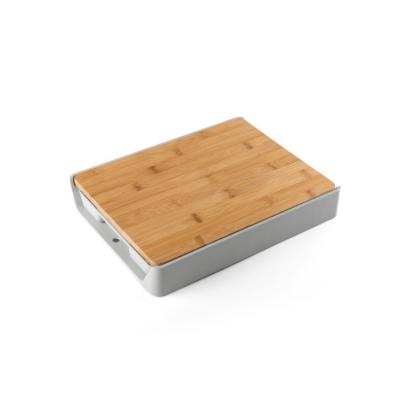 China Sustainable Drawer Type Chopper Drawer Bamboo Cutting Board With Plastic Trays And Hook for sale