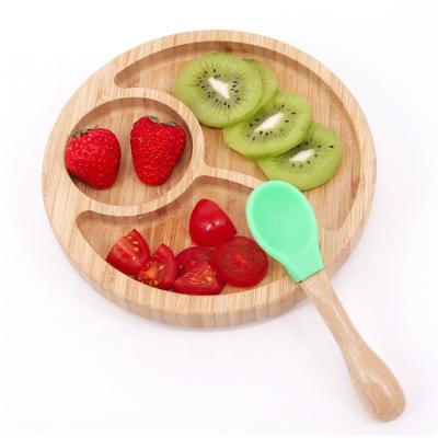 China Modern Silicone Baby Suction Bowl Bamboo Bowl Dish Bowl With Spoon for sale