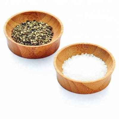 China Viable Custom High Quality Reusable Round Bamboo Wooden Condiment Sauce Cups for sale