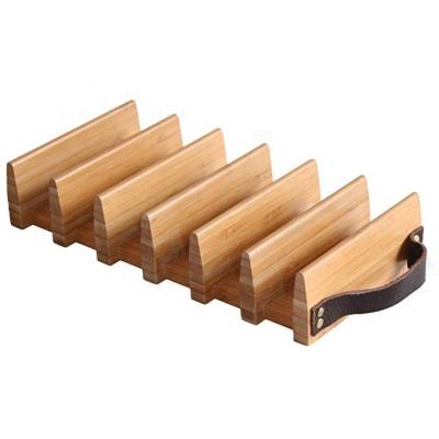 China Sustainable Eco Friendly Bamboo Tray Wooden Taco Taco Holder for sale