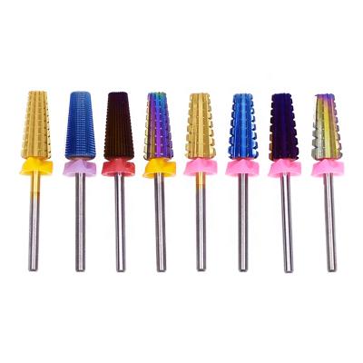 China Nail Polishing Bview Tools Professional Durable Gold Carbide Titanium Nail Drill Bit For Women And Girls Nail Designing for sale