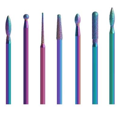 China Bview Tools Rainbow Polished Outdoor Diamond Nail Drill Bit Sets Milling Cutter For Manicure Burr Cuticle Bits Drill Accessories Rotary 3/32