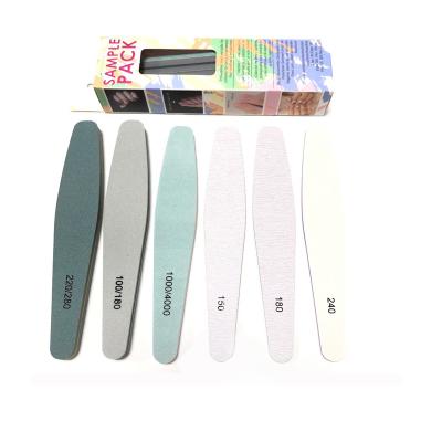 China For Bview Manicure Nail Factory Professional Quality Crystal Plated Emery Board Travel 6 Pcs Nail Foot Sponge Files Paper Packed With Gift Boxes for sale