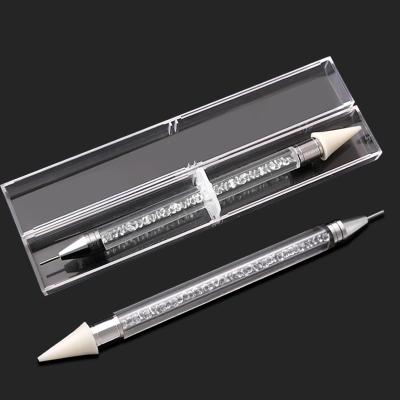 China For Nails Tips Double Rhinestone Nail Picker Take Applicator Dotting Pen For Beads Crystals Studs Nail Art for sale