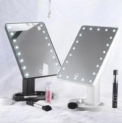 China Bview Lighted Tools 2022 Modern Style Portable Desk Smart Square Makeup Cosmetic Mirror Led Lights Lamps for sale