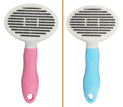 China Sustainable Comfortable, Strong, And Durable Self-cleaning Clean Pet Grooming Brush For Medium And Long Haired Dogs Cats for sale