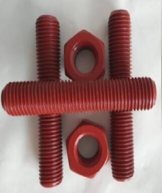 China Red ASTM a193-B7/B7M Threaded rods  PTFE TPFE PVDF Plain, black, phosphate, zinc, hot dip galvanizing, dacromet for sale