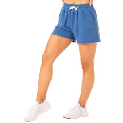 China Anti-wrinkle Girls' Plus Size Gym High Running Jogger Shorts Fitness Sweat Cotton Fleece Short Woman for sale