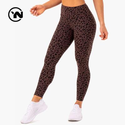 China Plus Size Women Sports Yoga Pants Suppliers Customize High Waist Butt Tights Workout Leopard Leggings Crac! crack! for sale