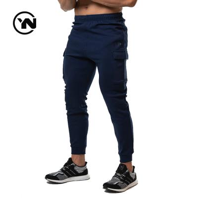 China Custom Anti-Pilling Mens Navy Pants Sweat Track Jogger Slim Fit Cargo Pants With Pockets For Mens Jogging Wear for sale