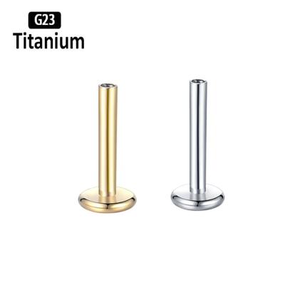 China FASHIONABLE Titanium Nose Lip Ear Stud G23 Labret Tragus Body Jewelry Piercing Accessories 16G Rod Internal Thread Plug Septum for sale