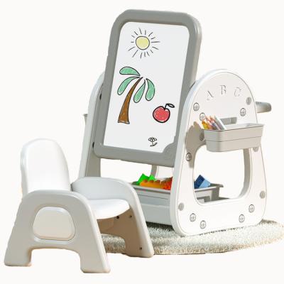 China 2021 Good New Height Adjustable Magnetic Drawing Tablet 3 Modern Material to 1 Child Tables and Chair Sets for sale