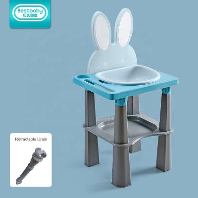 China Modern Wholesale Blue Color Baby Wash Hand Basin Kids Tooth Brushing Table Sink For Kids for sale