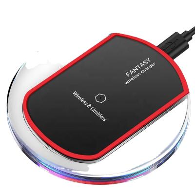 China Support 2021 K9 Crystal Qi Wireless Charger With LED Fast Charging Light Mobile Phone Universal Radio Charging For iPhone for sale