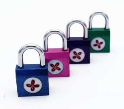 China Warehouse Side Small Key Colorful Padlock Open Iron for sale