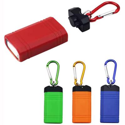 China Plastic Portable Magnetic Head Chain Flashlight Keychain COB LED Camp Light Carabiner for sale