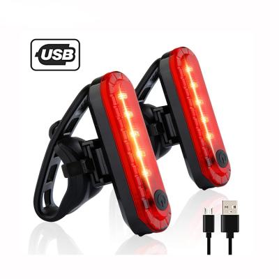 China ABS Rechargeable 2 Pack Bright Bicycle Safety Flashlight USB LED Bike Tail Rear Cycling Tail Light for sale