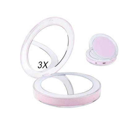 China 2020 New USB Rechargeable Portable LED Lighted Pocket Cosmetic Mirror for sale