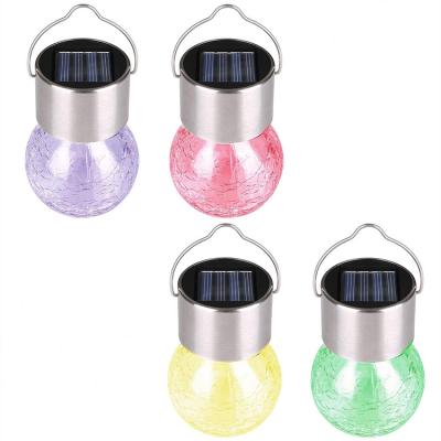 China LANDSCAPE Hanging Solar Decorative Cracked Glass Ball Lights for sale