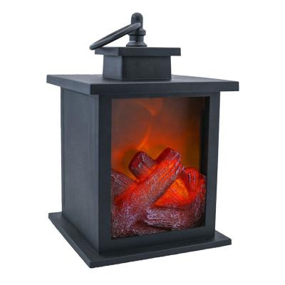 China Cozy Cordless Battery Operated Home Decoration Small Fireplace Lantern for sale