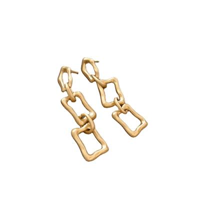 China Trendy simple and flexible fashion temperament women's earrings CIA gold retro European and American alloy metal earrings for sale