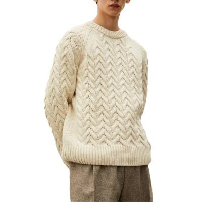 China Parride Customized Popular Winter Twist Braid Knit Loose Sweater Men Plus Size Sweater Knitwear With Cable Long Sleeve Men's Sweater for sale